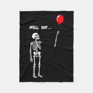 Skelett der Frau verlor Ballon Lustiger dunkler Hu Fleecedecke