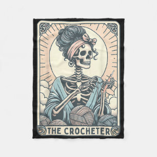 Skelett Die Häkelnde Mutter Tarotkarte Strickerin  Fleecedecke