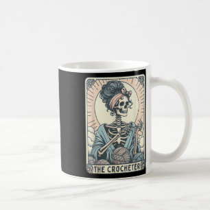 Skelett Die Häkelnde Mutter Tarotkarte Strickerin Kaffeetasse