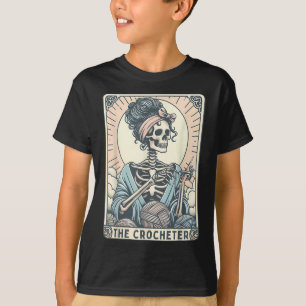 Skelett Die Häkelnde Mutter Tarotkarte Strickerin T-Shirt