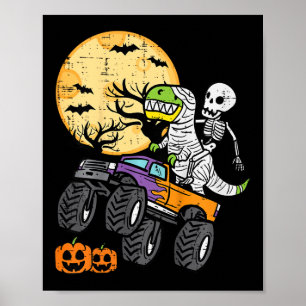 Skelett-Dino-Monster-Truck-Halloween-Kostüm Kleink Poster