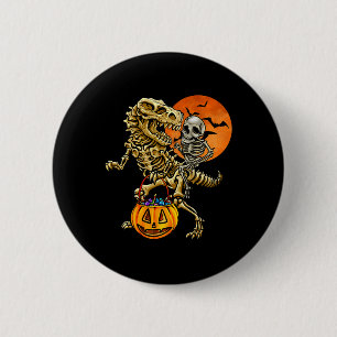 Skelett-Dinosaurier-Halloween-Kürbis für Jungen Ki Button