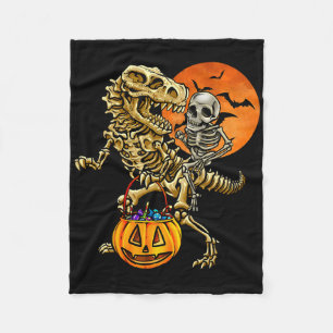 Skelett-Dinosaurier-Halloween-Kürbis für Jungen Ki Fleecedecke