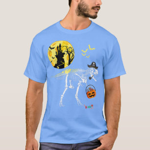 Skelett-Dinosaurier T-Re-Pirat lustiger Halloween- T-Shirt