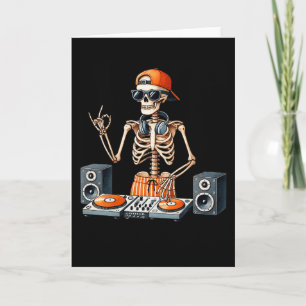 Skelett-Dj-Halloween-Kostüm-Plattenspieler-Musik-S Karte