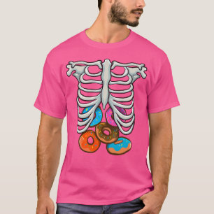 Skelett-Donuts-Rippenkäfig Lustiger Halloween-Cosp T-Shirt