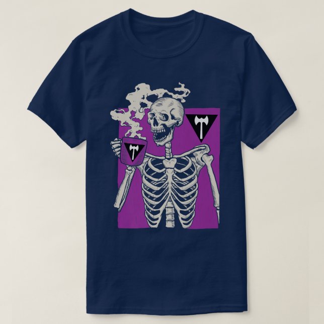 Skelett Drink Kaffee LGBTQ Retro Lesben Pride T-Shirt (Design vorne)