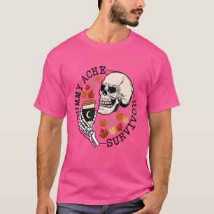 Skelett Drink Kaffee Retro Tummy Ache Survivor T-Shirt