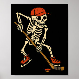 Skelett-Eishockey-Halloween-Kostüm Gruseliger Spor Poster