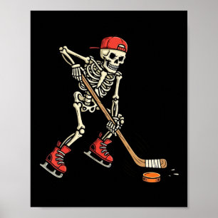Skelett-Eishockey-Halloween-Kostüm Gruseliger Spor Poster