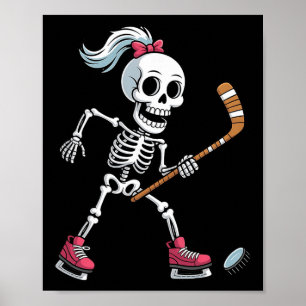 Skelett-Eishockey-Halloween-Kostüm lustig Frauen  Poster