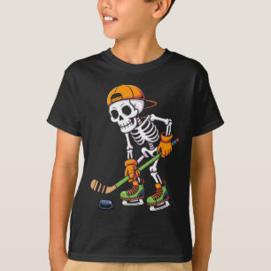 Skelett-Eishockey-Halloween-Kostüm Männer Jungen H T-Shirt