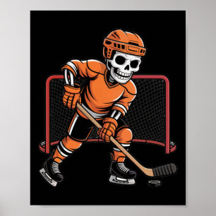 Skelett-Eishockey-Halloween-Kostüm Männer Jungen K Poster