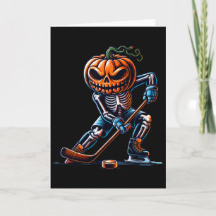 Skelett-Eishockey-Halloween-Kürbis-Hockey Herren  Karte