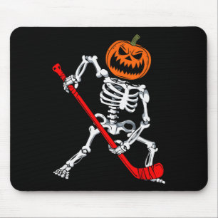 Skelett-Eishockey-Halloween-Kürbis-Hockey Herren  Mousepad