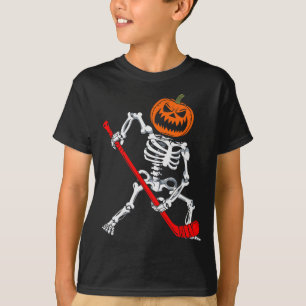 Skelett-Eishockey-Halloween-Kürbis-Hockey-Männer T-Shirt