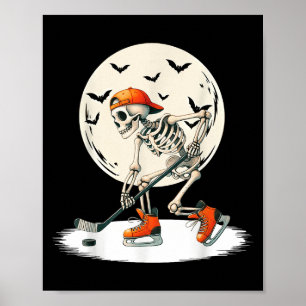 Skelett Eishockey Mondmond Halloween Men Boys Kind Poster