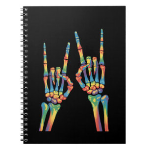 Skelett-Felsen-Hand-Regenbogen-LGBTQ-Schwule-Lesbe Notizblock