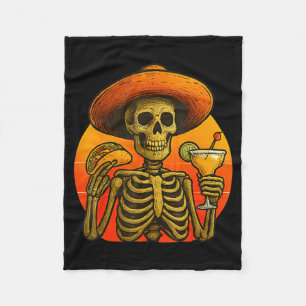 Skelett-Fiesta Cinco de Mayo Taco und Margarita Fleecedecke