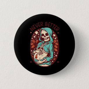 Skelett-Frau von Scary Skeleton Halloween Button