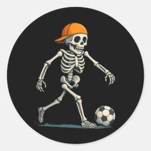 Skelett Fußball Halloween Faules Kostüm Lustige Mä Runder Aufkleber