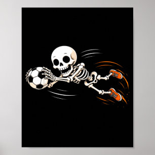 Skelett Fußball Halloween Torwart Jungen Kinder Poster