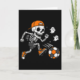 Skelett-Fußball-Kürbis-Halloween-Kostüm Jungen T-S Karte