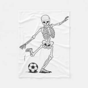 Skelett Fußball spielen Fleecedecke