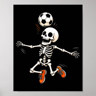 Skelett-Fußballspieler Halloween Jungen Kinder Poster