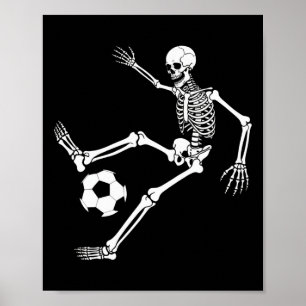 Skelett-Fußballspieler-Halloween-Kostüm-Enthusiast Poster