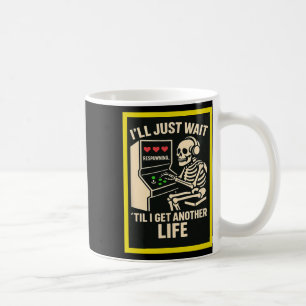 Skelett-Gamer-Arcade-Design – Lustiges Retro-Gamin Kaffeetasse