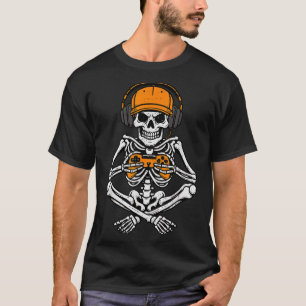 Skelett-Gamer-Videospiel-Halloween-Kostüm Junge T-Shirt