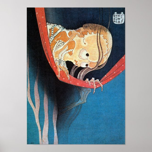 Skelett-Geist, Hokusai Poster (Vorne)