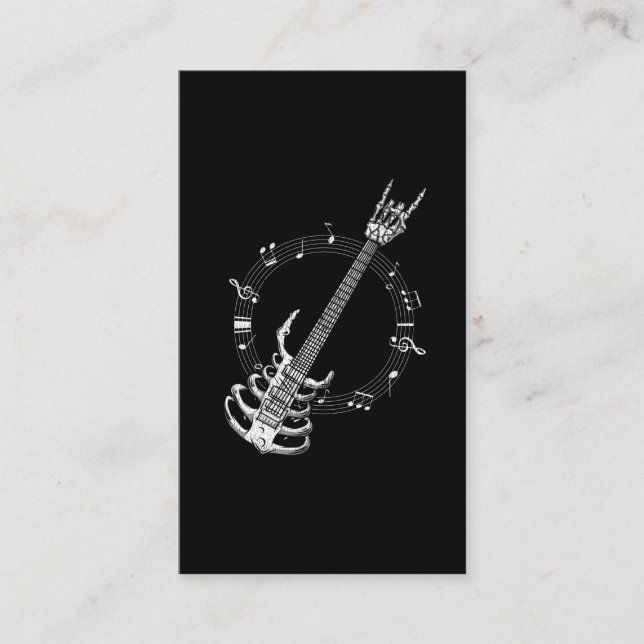 Skelett Gitarre Lover Rock Musik Fan Visitenkarte (Vorderseite)