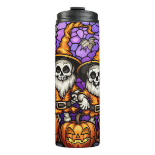Skelett-Gnome Halloween Thermosbecher