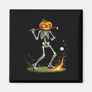 Skelett Golf Lustiges Halloween Kürbis Golfen Golf Magnet
