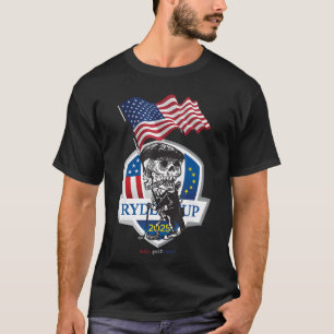 Skelett-Golfer USA-Flagge Lustiger Ryder Cup 2025 T-Shirt