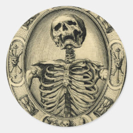 Skelett, Goth, Mittelalter Runder Aufkleber