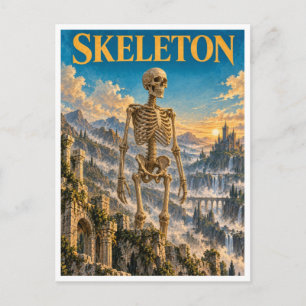 Skelett, Gothic Fantasy Monster Postkarte