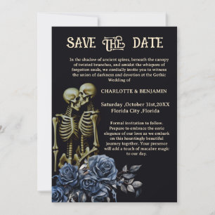Skelett-Gotische Hochzeit Save The Date