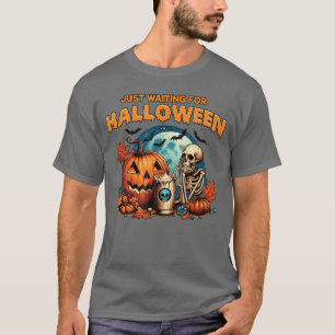 Skelett gruselige Stimmung Sommer lustig wartet nu T-Shirt