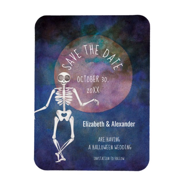 Skelett/ Halloween Hochzeit /Save the Date Magnet (Vertikal)