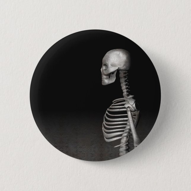 Skelett - Halloween-Knopf Button (Vorderseite)