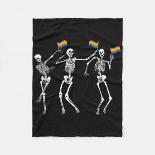 Skelett Halloween Lgbt-Flagge Skelett Gay Pride Mo Fleecedecke