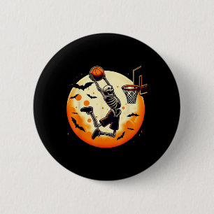Skelett Halloween Men Boys Basketball Halloween Button