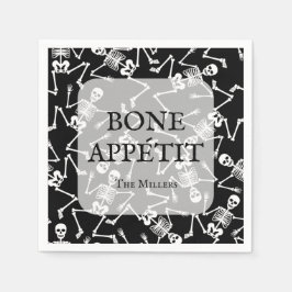 Skelett Halloween-Party Black Serviette