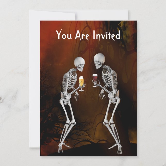 Skelett-Halloween-Party-Einladung Einladung (Vorderseite)