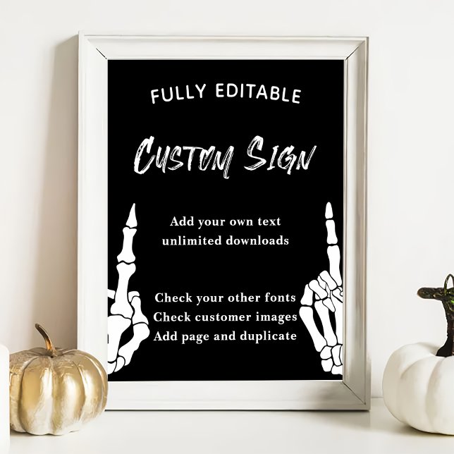 Skelett Halloween Party Table Sign Poster (Von Creator hochgeladen)