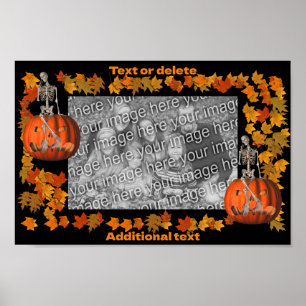 Skelett Halloween Rahmen hinzufügen Ihr Foto Poster