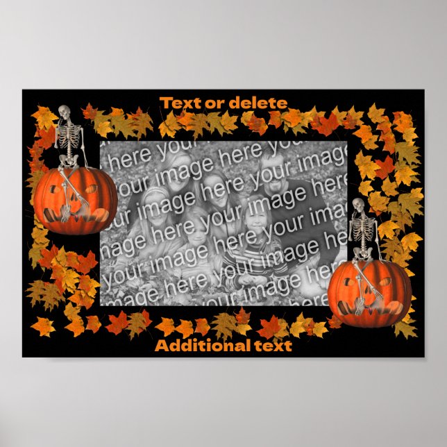 Skelett Halloween Rahmen hinzufügen Ihr Foto Poster (Vorne)